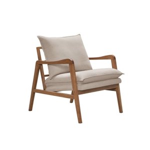 Poltrona Decorativa Dila Base Madeira Maciça