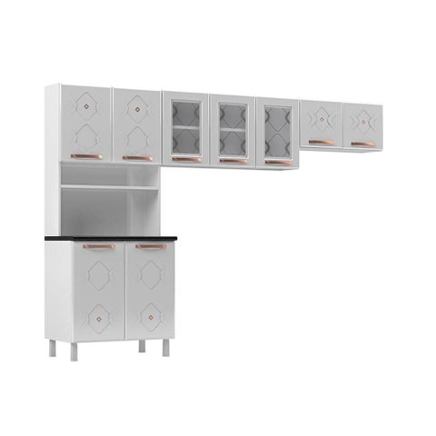 Cozinha Compacta Mirage Aço 3 Peças (2 Aéreos + 1 Paneleiro) Czc40 Branco - Telasul