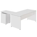 Ver imagem 5 de Mesa L 1,50m C/ Gaveteiro Organizador 4 Gavetas Pé Painel F5 Cor:branco