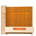 Ver imagem 2 de Rack com Painel Ripado para TV até 84 Polegadas com LED 100% MDF 266,8CMX237CM Pés em Madeira Maciça Nobre Clean Luminare