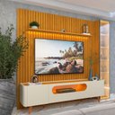 Ver imagem 7 de Rack com Painel Ripado para TV até 84 Polegadas com LED 100% MDF 266,8CMX237CM Pés em Madeira Maciça Nobre Clean Luminare