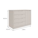 Ver imagem 3 de Cômoda de Bebê com 4 Gavetas 1 Porta Mel Espresso Móveis Cinza/Off White