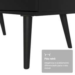 Escrivaninha Mesa de Escritório de Canto 3 Gavetas Preto Lisboa Madesa - 8