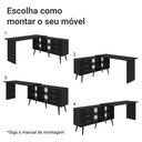 Ver imagem 6 de Escrivaninha Mesa de Escritório de Canto 3 Gavetas Preto Lisboa Madesa