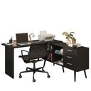 Ver imagem 3 de Escrivaninha Mesa de Escritório de Canto 3 Gavetas Preto Lisboa Madesa