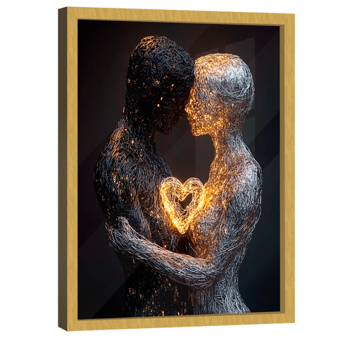 Quadro Decorativo Casal Fios de Metal