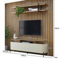 Ver imagem 2 de Rack com Painel Ripado e Prateleira para Sala Bend Smart 400cm MDF Louro e Luna com Preto Casa Lar