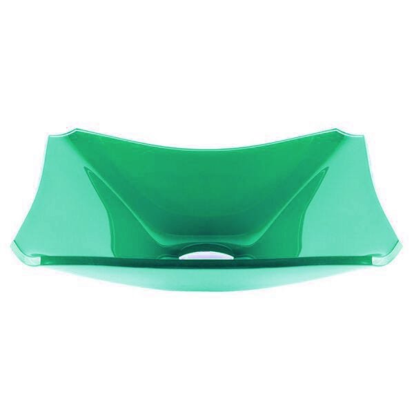 CUBA DE VIDRO RETANGULAR CHANFRADA 39CM VERDE - 2