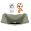 Ver imagem 2 de CUBA DE VIDRO RETANGULAR CHANFRADA 39CM CHAMPANHE + VÁLVULA CLICK