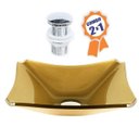 Ver imagem 2 de CUBA DE VIDRO RETANGULAR CHANFRADA 39CM DOURADO REAL + VÁLVULA CLICK