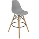 Ver imagem 2 de Kit 5 Banquetas Charles Eames Eiffel Wood Design Base Fixa Madeira - Cinza