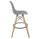 Ver imagem 4 de Kit 5 Banquetas Charles Eames Eiffel Wood Design Base Fixa Madeira - Cinza