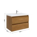 Ver imagem 3 de Gabinete para Banheiro Daniella 66 cm Amêndoa com Bancada Sintética Branca