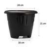 4 Vasos de Planta Pequeno 5 Litros Plástico Reforçado 21x24 - Plasmont Cor:preto - 2