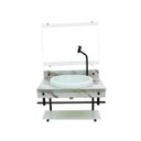 Ver imagem 3 de GABINETE COM CUBA PARA BANHEIRO DE VIDRO APXX 60CM COM CUBA CHAPEU - MÁRMORE BRANCO