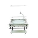 Ver imagem 2 de GABINETE COM CUBA PARA BANHEIRO DE VIDRO APXX 60CM COM CUBA CHAPEU - MÁRMORE BRANCO