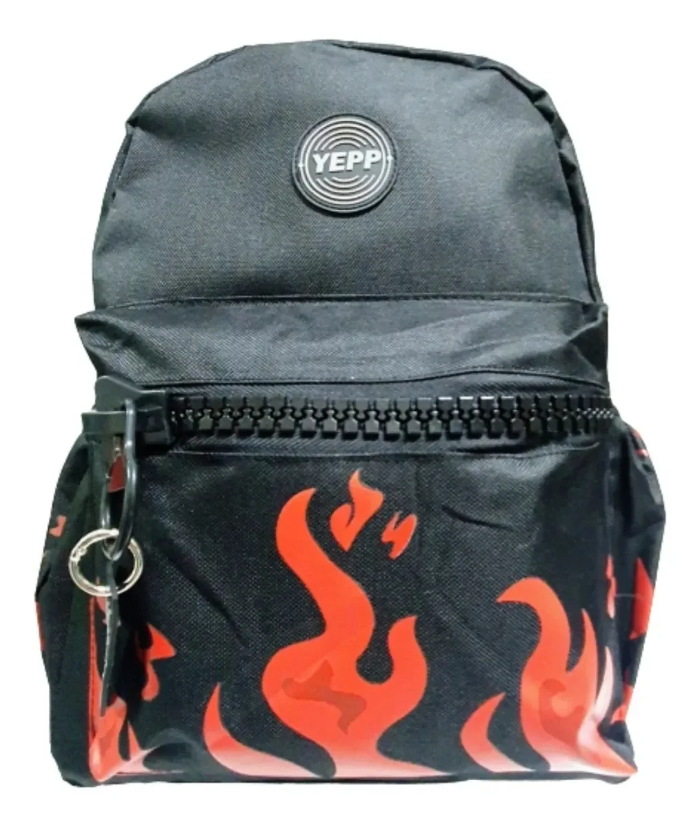 Mochila Juvenil Básica Preta Reforçada Yepp:Fogo Preto - 2