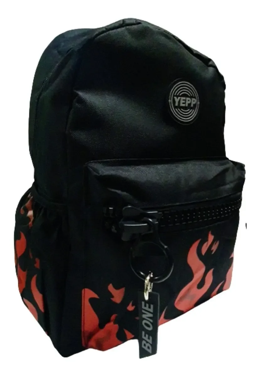 Mochila Juvenil Básica Preta Reforçada Yepp:Fogo Preto - 3