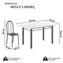 Ver imagem 5 de Conjunto de Mesa Tubular 140cm x 75cm Tampo em Vidro com 6 Cadeiras Iris B Prata/Preto