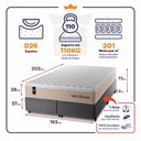Ver imagem 3 de Cama Box Baú King Alford com Colchão Molas Ensacadas 193x203x73 Cinza