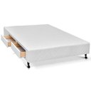 Ver imagem 1 de Cama Box Base c/Gavetas Viúva Poli Tecido White (128x27-c/2 Gavs) - Castor