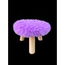 Puff Banqueta Pelúcia Madeira Resistente Roxo43 - 1
