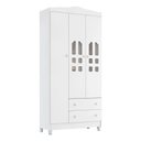 Ver imagem 6 de Quarto de Bebê New Selena 3 Portas com Berço Lila e Cômoda Gran Selena Branco Brilho e Colchão