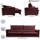 Ver imagem 2 de Sofá Retrátil e Reclinável 2,75m Molas Ensacadas Cama inBox Big Space com Bordado 3D Velusoft
