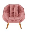 Ver imagem 1 de Poltrona Decorativa Califórnia em Tecido Suede Pés Madeira