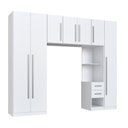Ver imagem 2 de Quarto Modulado 100% MDF 5 Peças Mesa de Cabeceira Direita 7 Portas e 5 Gavetas Integrato Branco