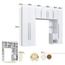 Ver imagem 3 de Quarto Modulado 100% MDF 5 Peças Mesa de Cabeceira Direita 7 Portas e 5 Gavetas Integrato Branco