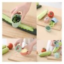 Ver imagem 4 de Descascador Manual Kit 6 uni Corta Fatia Lamina Inox Fruta Vegetal Legumes Cozinha Utensilio
