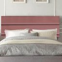 Ver imagem 1 de Painel Estofada Argentina 100cm Solteiro para Cama Box Quarto Suede Rose Gold