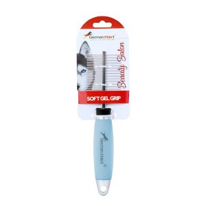 Pente Duplo Germanhart Beauty Saloon Cabo em Gel Azul P/cães