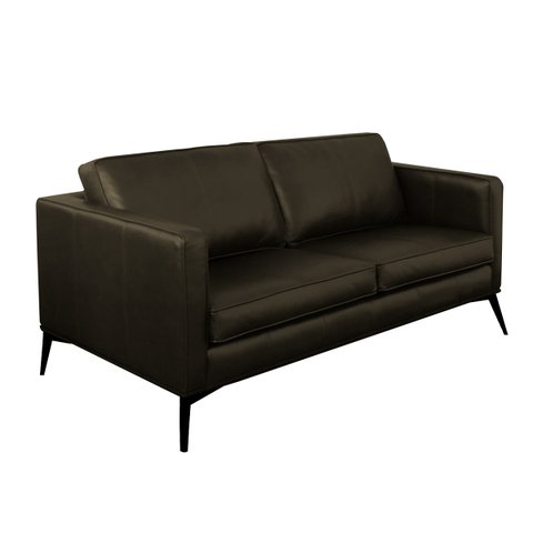 Sofá Decorativo Sala de Estar Europa 2 Lugares 180cm Couro Capuccino - Mozzelar
