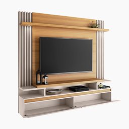 Home Suspenso Painel P/ Tv até 55" Cosmo Hb Móveis - Cinamono/off White - 10