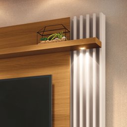 Home Suspenso Painel P/ Tv até 55" Cosmo Hb Móveis - Cinamono/off White - 5