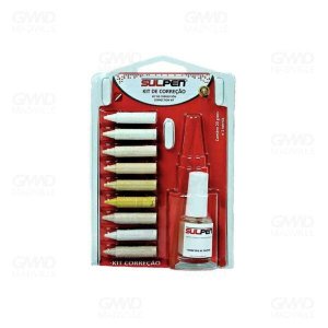 Kit de Correcao MDF com 20 Gizes e 1 Verniz