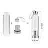 Garrafa Squeeze Vidro - Infusor Inox - Capa Marrom - 400ml - 5
