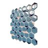 Pastilha Adesiva Resinada Hexagonal Azul Kit 4 Placas Adesivo 3 M - 7