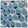 Pastilha Adesiva Resinada Hexagonal Azul Kit 4 Placas Adesivo 3 M - 8