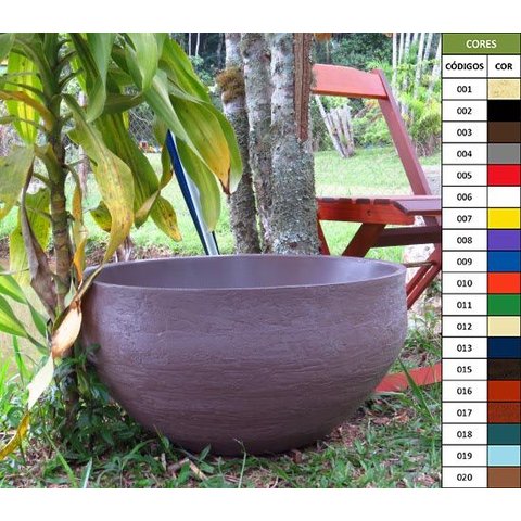 Vaso Planta 60x30 Bacia Polietileno BGPLASTICOS V14 MARROM CHOCOLATE 020