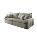 Ver imagem 1 de Estofado Sofá Cama Star 05 2,40m Molas Ensacadas Assento Alta Densidade Design Clean - Capuccino