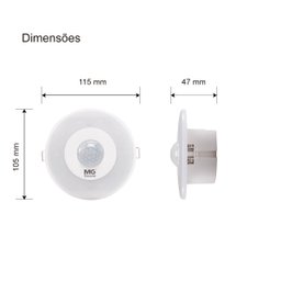 Luminaria com Sensor de Presença 5w Embutir 6500k Margirius Cor:branco - 5