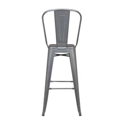 Kit 4 Banquetas Altas Iron Tolix Titan Rivatti Encosto Alto Cinza - 4