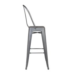 Kit 4 Banquetas Altas Iron Tolix Titan Rivatti Encosto Alto Cinza - 3