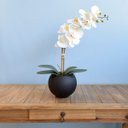 Ver imagem 5 de Arranjo de Flor Artificial Orquídea Branca no Vaso Médio Preto Fosco | Linha Permanente