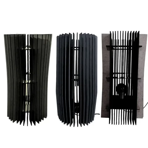 Kit com 3 abajures de Mesa -:Preto/40x20cm
