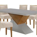 Ver imagem 7 de Mesa para Sala de Jantar Aster 180cm Mdf Canto Copo com Vidro e 6 Cadeiras Safira