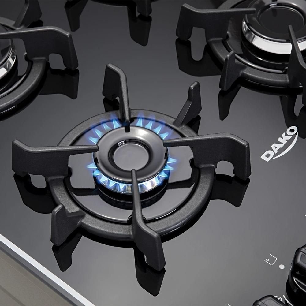 Fogão Dako 4 Bocas com Mesa de Vidro Mega Chama Supreme Timer Glass Titanium Bivolt - 6
